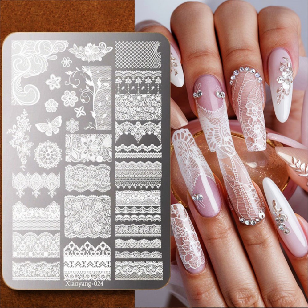 3D Printing Stainless Steel - 9*15cm 3D Lace Butterfly Nail Art