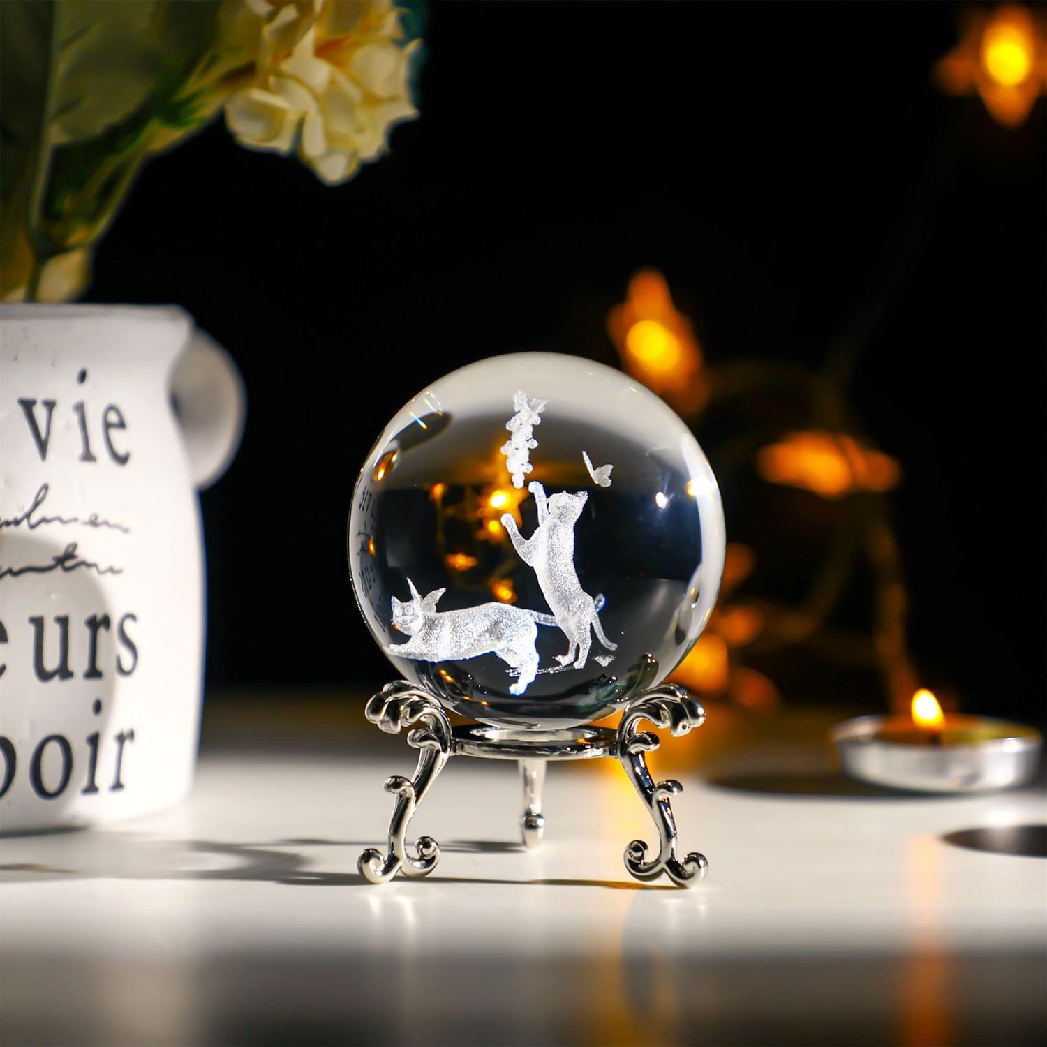 60mm Cat Crystal Ball with Met - đánh giá và giá 3D Printing Laser Cutting