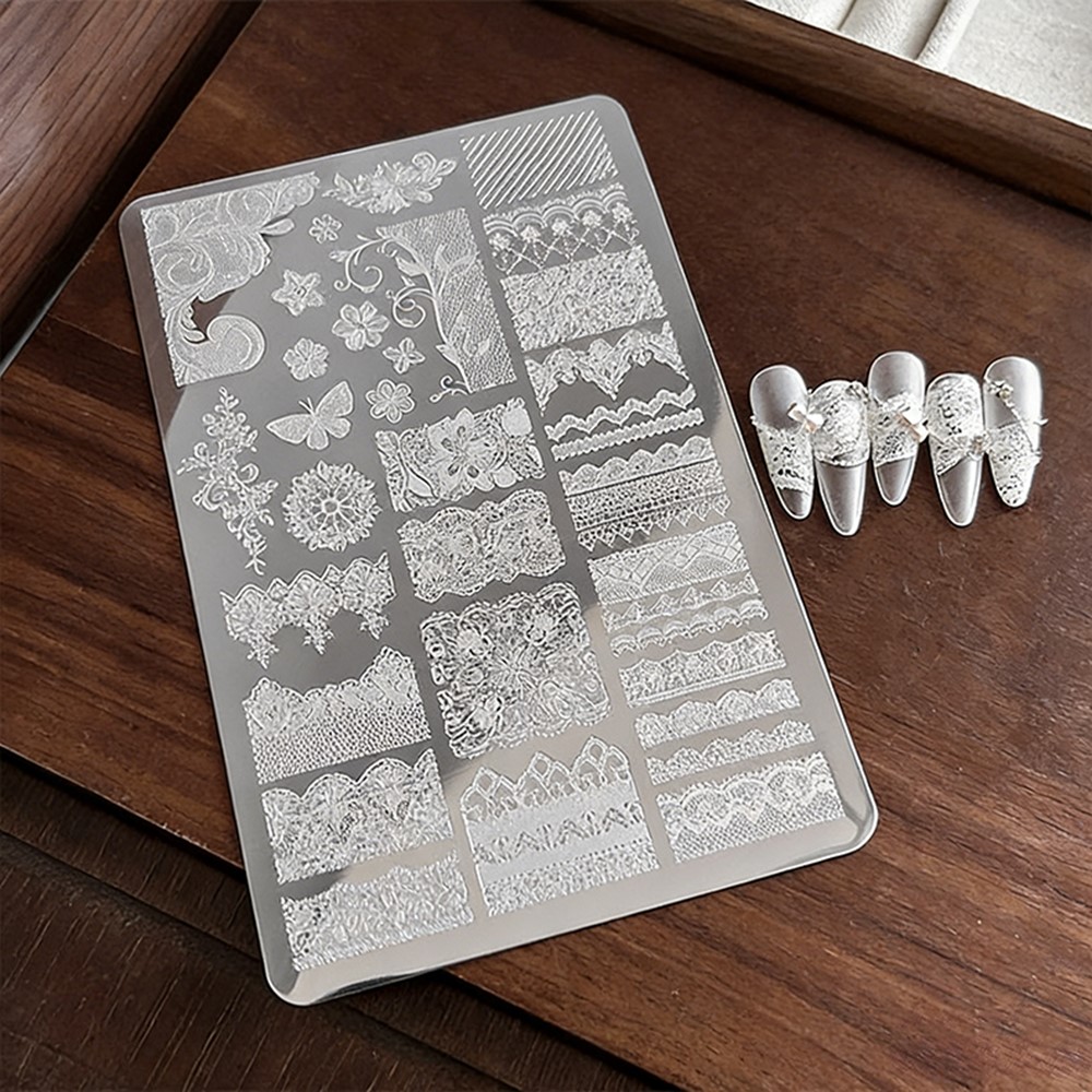 9*15cm 3D Lace Butterfly Nail  - đánh giá và giá 3D Printing Stainless Steel